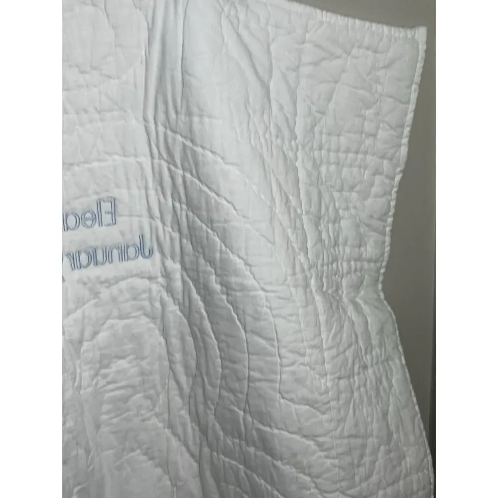 Lillian Vernon Noah's Ark ABC Cotton Crib Baby Quilt White Personalized Monogram